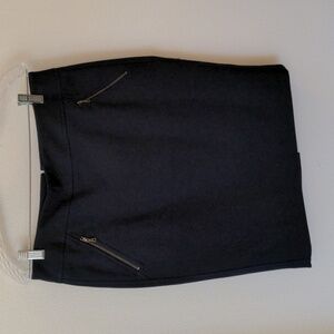 LOFT Navy Pencil Skirt with Zipper Accents